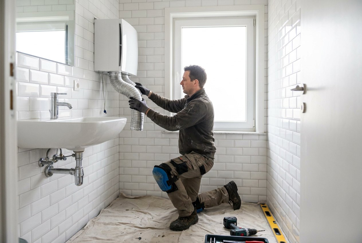 Systeem C badkamer ventilator installatie