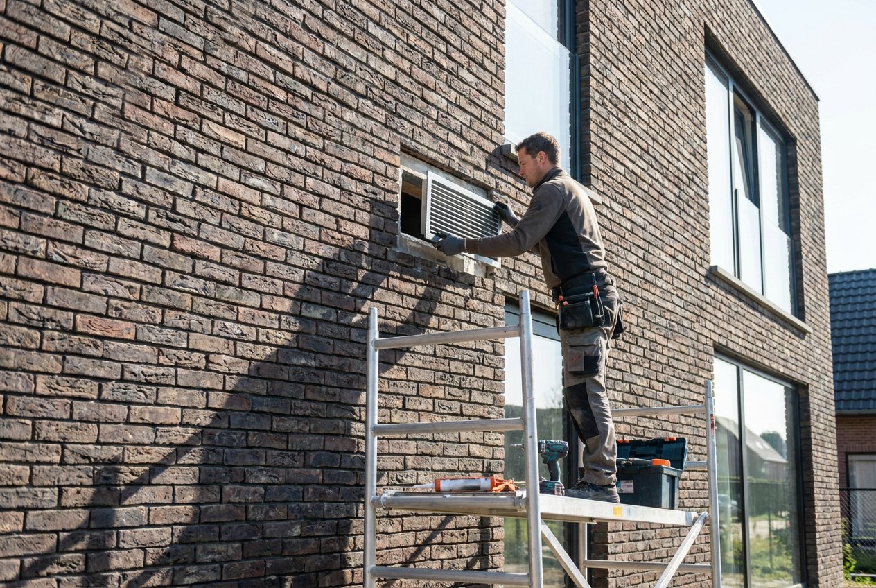 Buitenwandrooster plaatsing